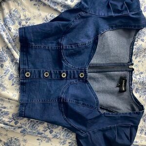 Cute boutique jean crop top